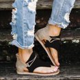 thumbnail image 2 of Women's Gladiator Sandals Ladies Summer Casual Flat Heel Slip On Sandals, Comfy Vintage Sandals with Back Zipper, 2 of 4