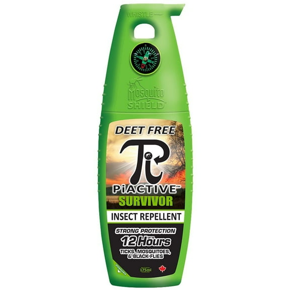 PiACTIVE™ SURVIVOR 12-Hour DEET-FREE Insect Repellent Pump Spray, 175ml, Protects against: mosquitos, ticks & black flies