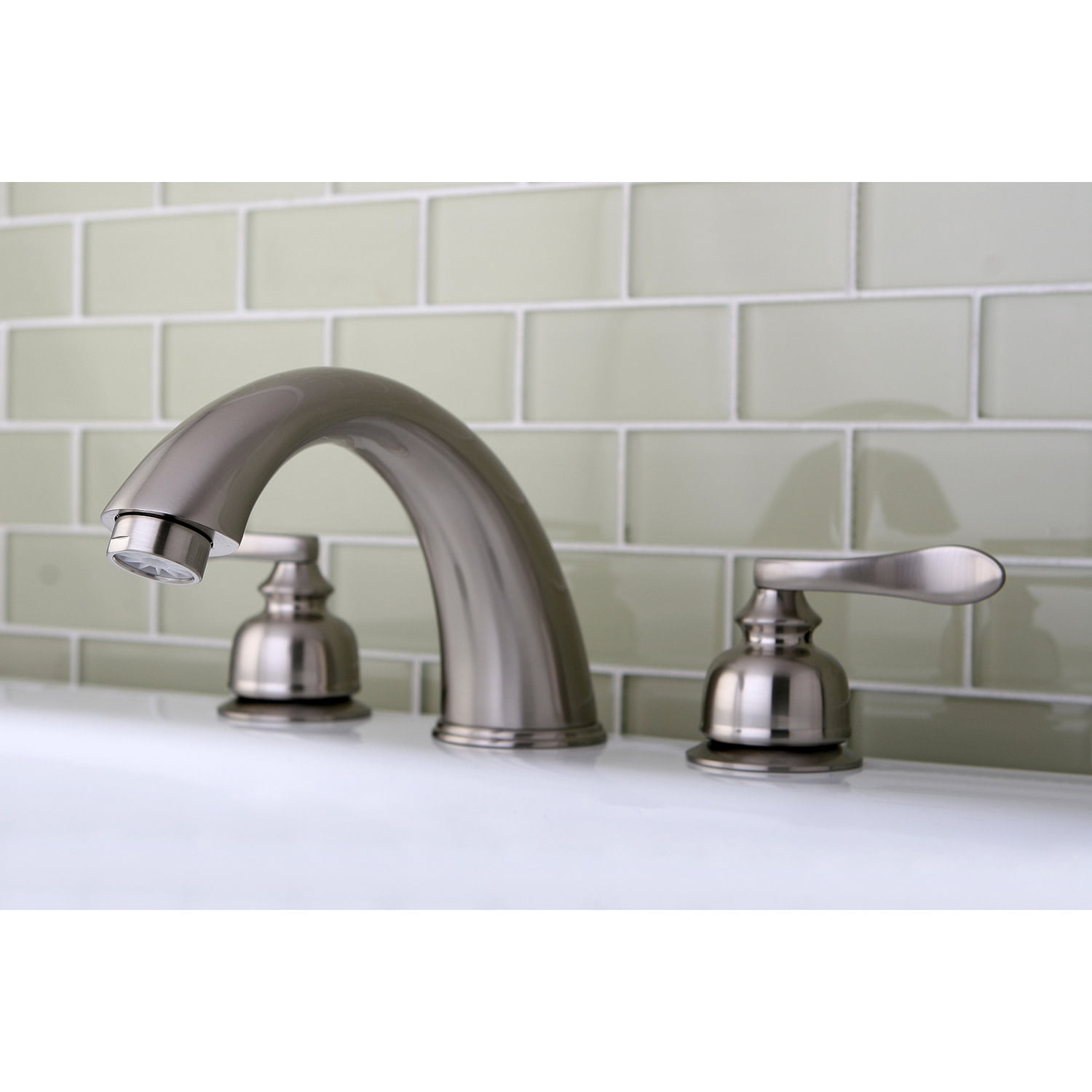 Kingston Brass KB8368NFL NuWave French Two-Handle Roman Tub Faucet, Brushed Nickel