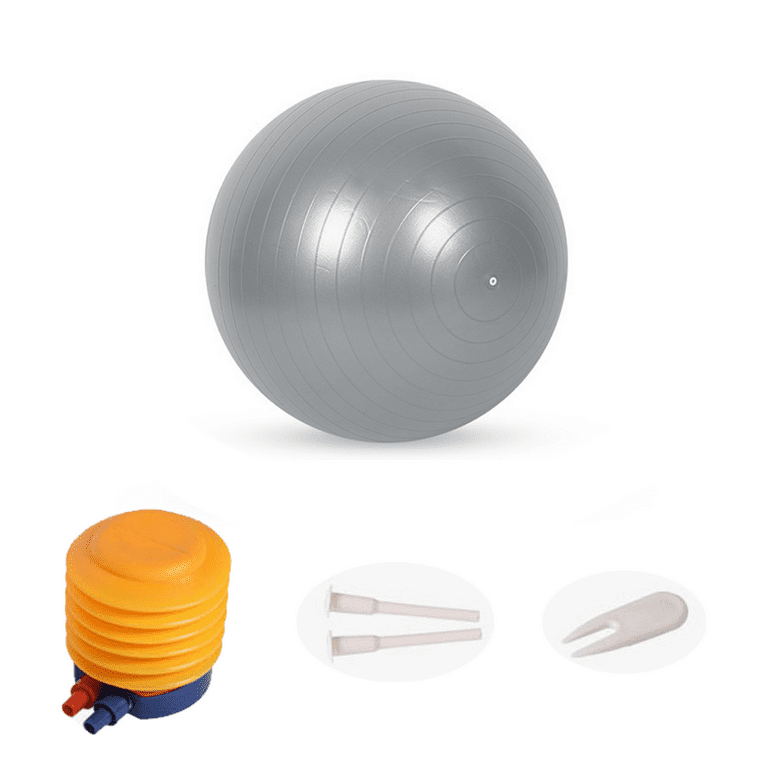 Exercise Ball with Pump Bender Ball for Stability Barre Pilates Yoga Balance Core Training Stretching and Physical Therapy silver grey silver grey 25cm F34870 Walmart