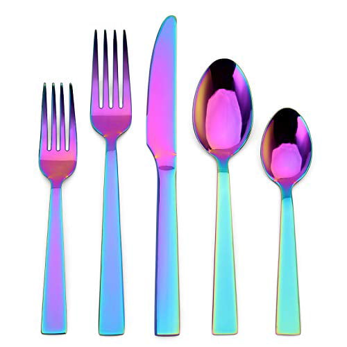 New 20-piece Rainbow Colourful Silverware Set Service 4 people Stainless Steel 