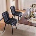 thumbnail image 3 of YOUNIKE Black Dining Chair Set of 2 Washable PU Fuax Leather Upholstered Side Chair, 3 of 7