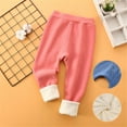 thumbnail image 2 of AOMPMSDX Autumn And Winter Children's Thick Long Trousers Winter Thermal Pants Boy's And Girl's Baby Cotton Pants Winter Pants Watermelon Red 4 Years-5 Years, 2 of 3