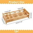 thumbnail image 4 of 12 Shot Glass Tray Holder Bamboo Wooden Shot Rack Beer Wine Glasses Organizer Rack Thick Base Shot Glass Server, 4 of 9