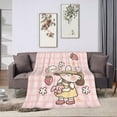 thumbnail image 6 of DouZhe Ultra-Soft Micro Fleece Lightweight Flannel Bed Blanket, Cartoon Cat Little Girl Print Cozy Warm Throw Blankets, 80"x60", 6 of 7