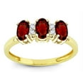 thumbnail image 2 of Star K� 3 Three Oval Genuine Garnet Stones Promise Ring Wedding Band, 2 of 9