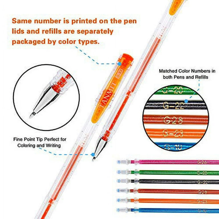 TANMIT Glitter Gel Pens, 33 Colors Neon Glitter Pens Set Gel Art Marke –  Loomini