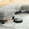 thumbnail image 3 of FFH 114" U Shaped Couch, Oversized Sectional Sofa with Double Chaise, Modular Cloud Couch Corduroy 4 Seater Sofa Set for Living Room, Light Gray, 3 of 11