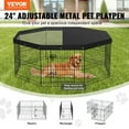 thumbnail image 2 of BENTISM Dog Playpen 8 Panels Foldable Metal Dog Exercise Pen with Top Cover 24" H, 2 of 9