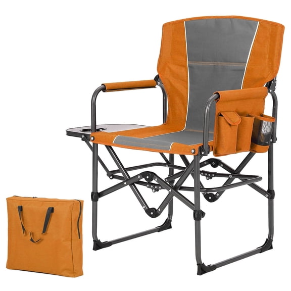 Studyset Oversized Camping Directors Chair with Side Table, Portable Folding Lawn Chairs for Adults, Outdoor Foldable Camp Chair with Pocket for Beach, Fishing, Picnic