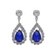 thumbnail image 1 of Earrings 925 Silver Teardrop Royal Blue Sapphire Color Zircon Drop Earrings, 1 of 3
