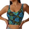 thumbnail image 2 of Uemuo Play Game Pattern Women's Sports Bra - High Impact Support, Breathable, and Comfortable Athletic Bra for Running, Yoga, and Workouts, 2 of 9