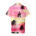 thumbnail image 5 of Pimfylm Hawaiian Shirts for Women Hawaii Tropical Button Down Tops Summer Beach Vacation Outfits Floral Short Sleeve Blouses Pink, XXXXL, 5 of 6