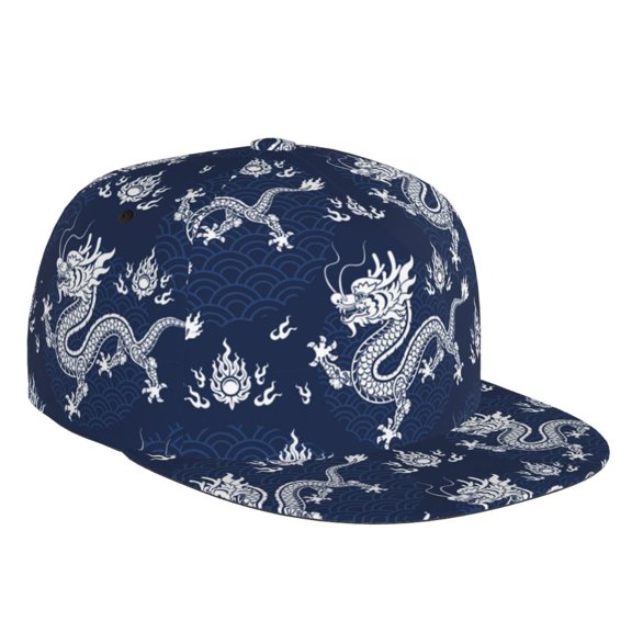 Kdxio Dragon Print Snapback Hat for Men Women,Adjustable Baseball Cap