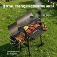 thumbnail image 3 of Charcoal Grills with Offest Smokers: Spacious Barrel Charcoal BBQ Grill | Barbecue Smoker Grill Combo for Outdoor Backyard Patio Camping Picnic and Party, 3 of 8
