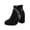 Black, variant on Willtoo Women's Ankle Booties Faux Suede Glitter Decor Block Heel Short Boots, Side Zipper Closed Toe Fashion Ankle Boots Dress Footwear