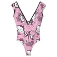 thumbnail image 2 of Hello Kitty Women's One Piece Swimsuit Tummy Control V Neck Bathing Suits, 2 of 6