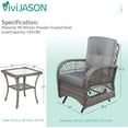 thumbnail image 6 of VIVIJASON 3-Piece Outdoor Conversation Bistro Set, Patio Glider Rocking Chairs Rattan Furniture Sets w/ 2 Rattan Cushioned Chairs and Glass Top Side Table for Porch Backyard, Grey, 6 of 7