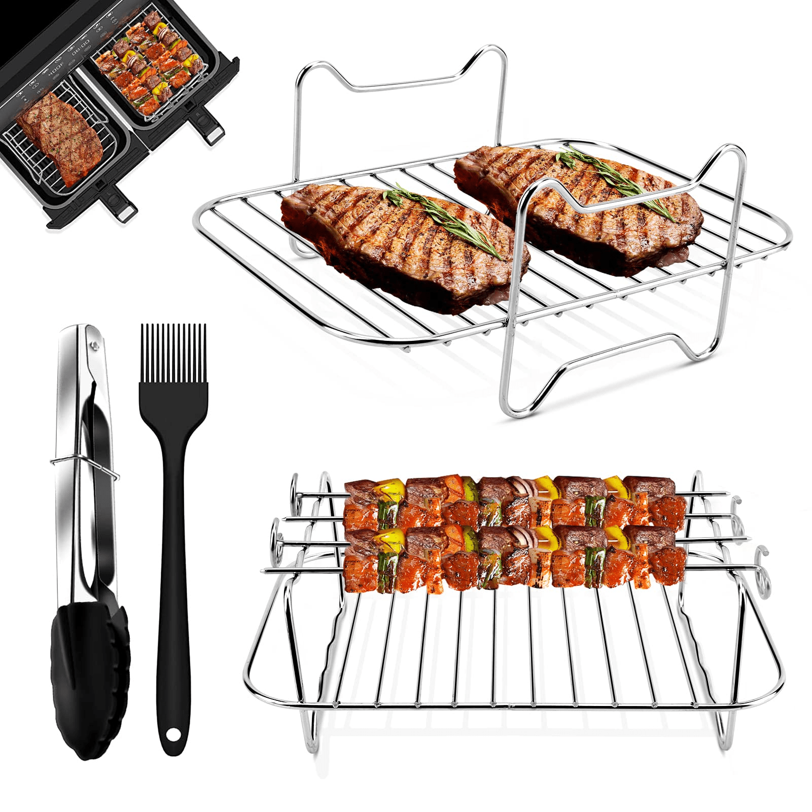 2x Replacement Cooking Plate Mesh Cooking Rack Air Fryer Accessories for  Innsky Chefman Air Fryer Ovens Grill Pan Dropshipping - AliExpress