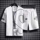 thumbnail image 3 of Conjuntos de camisetas y pantalones cortos para hombre, trajes deportivos con estampado gráfico, ropa de trabajo, conjunto de pantalones cortos para hombre con diseño de gofre, conjunto de 2 piezas, m, 3 of 5