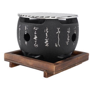 Grill de style japonais Mini Portable japonais BBQ Grill Round Food Charcoal Poêle de barbecue domestique Outil L