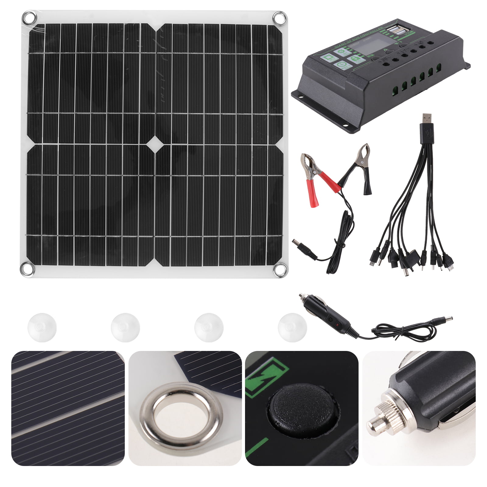 200W 12V Solar Panel, Environmental Protection 200W Solar Panel Kit High  Conversion Rate Monocrystalline Silicon Lightweight for Hiking for Outdoor
