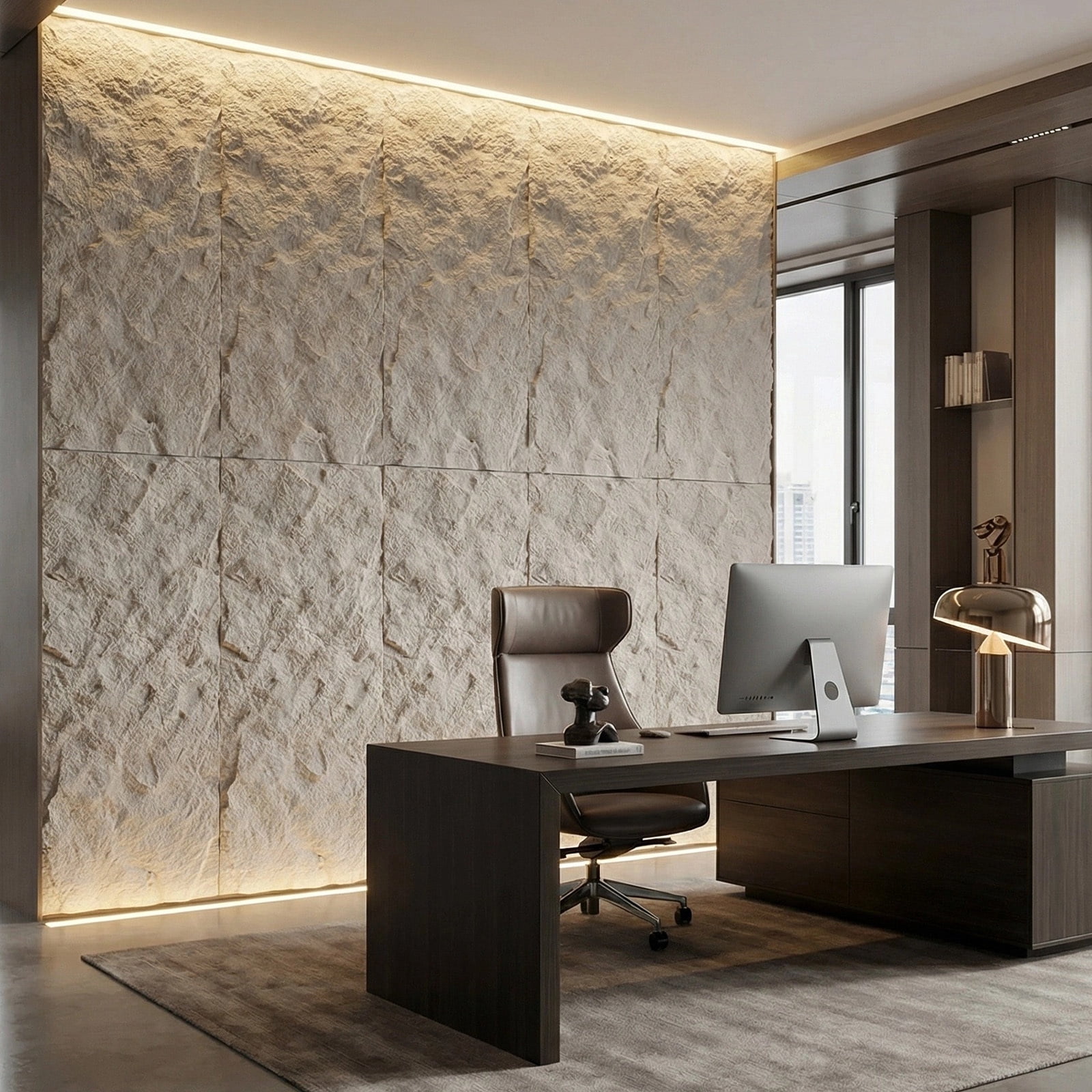 Easy4Home 4Pcs 48"x24" 3D Faux Stone Wall Panels Imitation Decorative Wall Tiles for Interior Wall Decor, Stone Gray