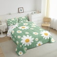 thumbnail image 3 of Feelyou Cartoon Floral Green Bedding Comforter Set, Kawaii Blossoms Flower Twin Comforter Sets, Dreamy Princess Style Reversible Bedding Set, Ultra Soft Bedroom Decor, 2 Pieces, 3 of 8