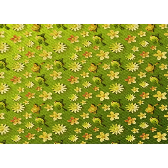 Ahgly Company Indoor Rectangle Patterned Acid Green Area Rugs, 4' x 6'