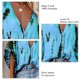 thumbnail image 4 of Top con cuello en V y manga de murciélago con estampado Tie Dye para mujer, blusa de gasa de manga corta con ala de murciélago de verano, 4 of 5