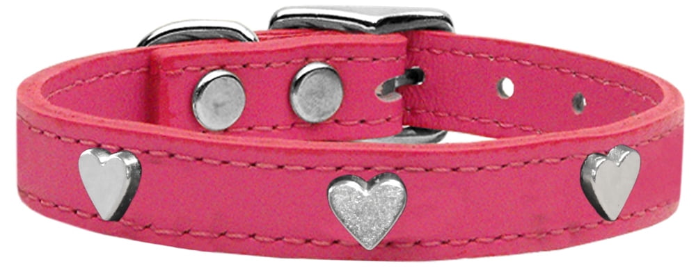 silver leather dog collar