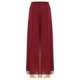 thumbnail image 6 of Sholeno Womens Liturgical Praise Dance Outfits Worship Dancewear Overlay Dress with Wide-Leg Pants 2-Piece Sets Burgundy S, 6 of 7