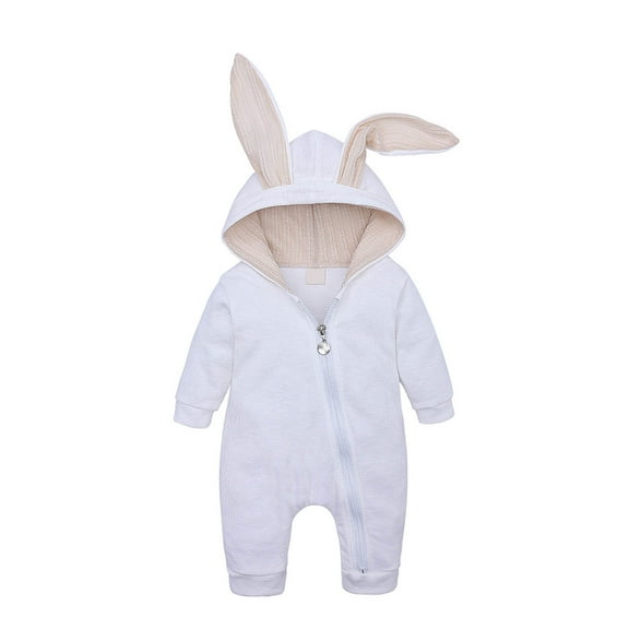 Odeerbi Infant Baby Boys Girls Cartoon Rabbit Ears Hooded Romper Jumpsuit Outfits