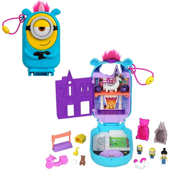 Polly Pocket –Coffret de jeu –Les Minions, 1 poupée, 9 acc., 2 Minions