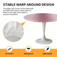 thumbnail image 2 of Elastic Fitted Round Tablecloth, Pink Grey Ombre Waterproof Stretch Table Cover for 36"-44" Tables, Farmhouse Gradient Minimalist Washable Outdoor Tablecloths for Patio, Picnic, Camping, 2 of 9