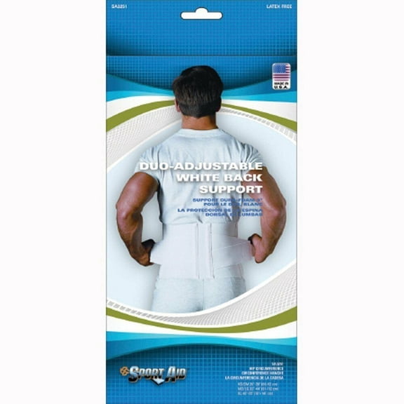 Sportaid Back Belt, White, 9 Inches, Medium,Large - 1 Each