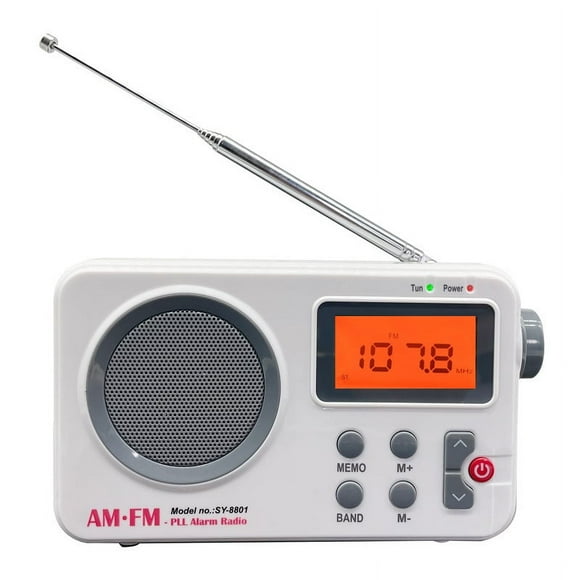 Jinsinto Shower Radio Speaker, Radio with LCD Display, Portable Stereo Radio with Earphone Port, 20 Preset Radio Stations, for Bathroom/Jacuzzi/Beach