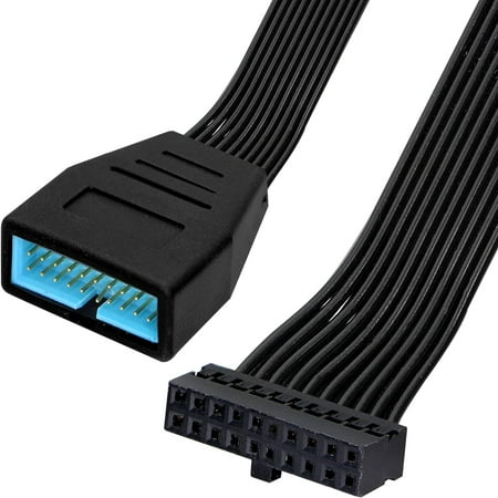 

SHZHLAIFUZB High Quality 5.9 inch Long Black USB 3.0 Male to Female Internal Header Extension Cable Adapter for Motherboard with 19/20 Pin Connector