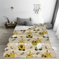 thumbnail image 6 of Throw Blanket for Couch Sofa and Bed, Gnomes Bees And Sunflowers Super Soft Plush Throw Blanket, Fuzzy Cuteness Comfy Warm Washable Flannel Blanket & Throws for All Season 40"x30", 6 of 7