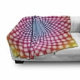 thumbnail image 3 of Psychedelic Soft Flannel Fleece Throw Blanket, Contemporary Style Dotted Pattern with Ombre Effect Optical Illusion Design, Cozy Plush for Indoor and Outdoor Use, 50" x 60", Multicolor, by Ambesonne, 3 of 6
