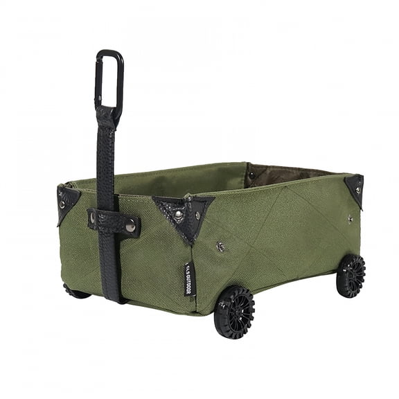 LADYGYM Heavy Duty Folding Utility Wagon, Collapsible Outdoor Cart with Quick Release Wheels, Beach and Garden Hauler