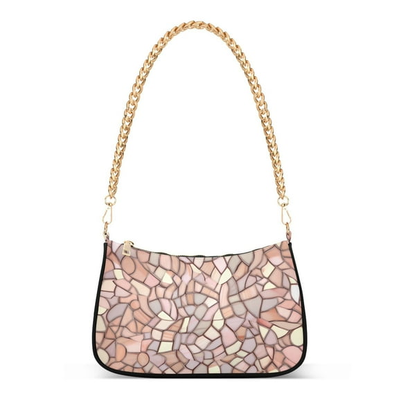Womens Chain Shoulder Bag Abstract Pattern Classic Tote Handbags Fashion Clutch Hobo Purse with Zipper for Travel Casual