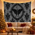 thumbnail image 3 of Moth Depicted Medium with Wings Include Crescent Moon, Spooky Gothic for Gothic Decor Fans, Dark Art Decor, Halloween Gift, Tapestry Wall Hanging for Bedroom and Dorm, 3 of 7
