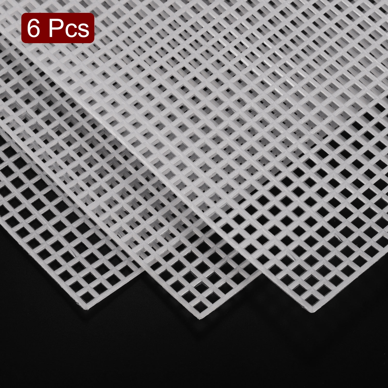 6Pcs Plastic Mesh Canvas Sheets 13"x19.69" 7 Count Rectangle Hole Blank Canvas White for Embroidery Needlepoint