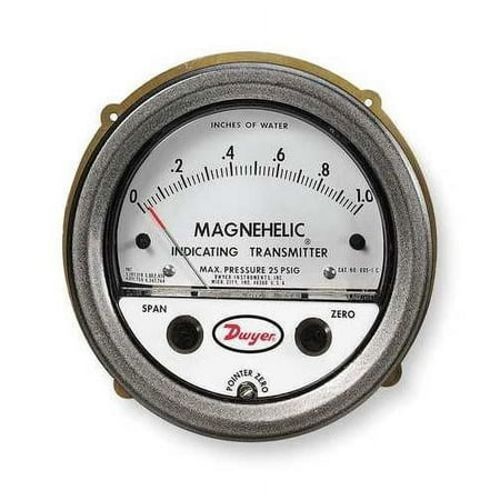 DWYER 605-3 Dwyer Magnehelic Pressure Transmitter, 0/3.0in WC