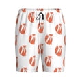 thumbnail image 4 of Wukai Orange Fox Men’s Short Pajama Pants With Pockets Soft Sleep Pj Shorts for Men-, 4 of 6