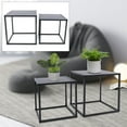 thumbnail image 4 of 2pcs Metal End Table Black 13.8in 15.7in Square Side Table Living Room Bedroom Portable Sofa Table Legs Outdoor Indoor Tray Coffee End Table for Balcony Office, 4 of 9