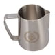 thumbnail image 4 of Taza artística de café de 350 ml con boca puntiaguda, jarra para espumar leche de acero inoxidable 304 para uso doméstico, color plateado, 4 of 5