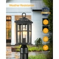 thumbnail image 5 of Dusk to Dawn Outdoor Post Lights, Black Post Lights Outdoor with Pier Mount Base, Waterproof Lamp Posts Outdoor Lighting with Tempered Glass for Garden, Porch Patio(Hardwired 120V, Not Solar), 5 of 9