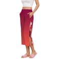 thumbnail image 2 of VV AVEORS Tear Away Capri Sweatpants For Women Breakaway Wide Leg Knee Ankle Replacement Adaptive Pants Red M, 2 of 5